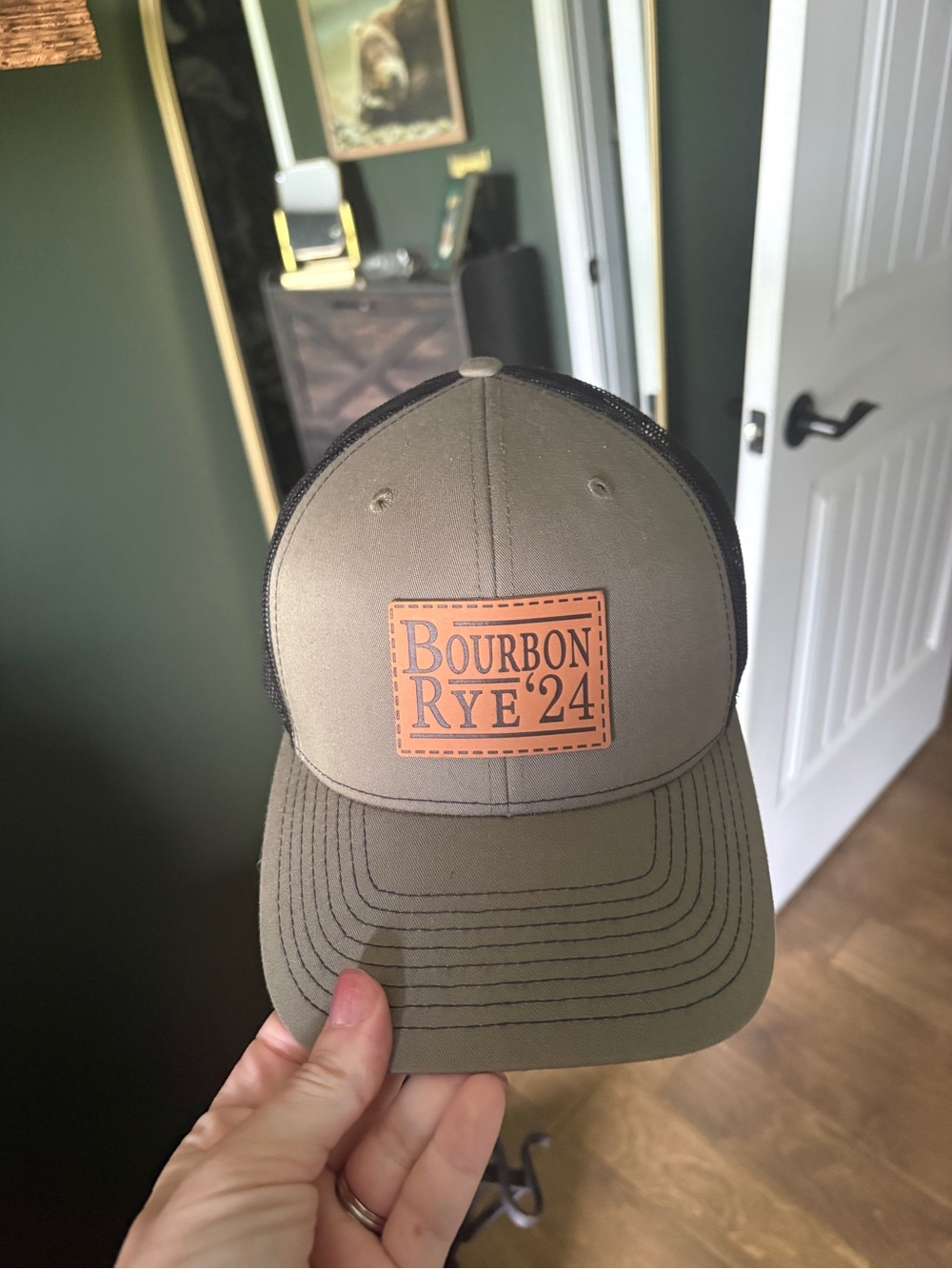 Junction 35 Spirits Richardson Trucker Hat Tan Brown Snapback Adjustable